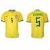Brasilien Casemiro #5 Hemma matchtröja VM 2022 Kortärmad Billigt